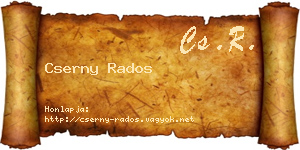 Cserny Rados névjegykártya